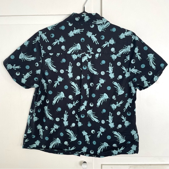 Coraline Hot Topic Shirt Womens Juniors Small Button Short Sleeve Ghost Children - Picture 5 of 12